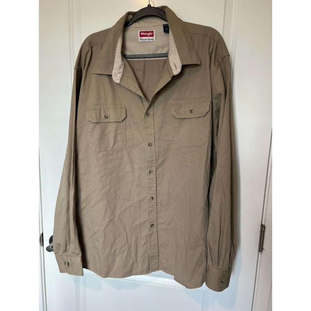 Wrangler Mens Cotton Long Sleeve Button Down Shirt Plus Size